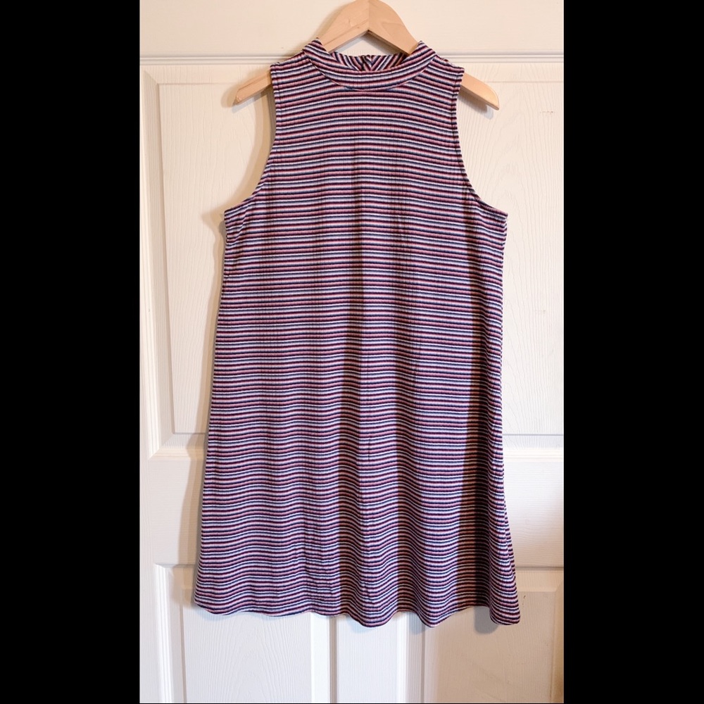 Striped Mock Neck Dress